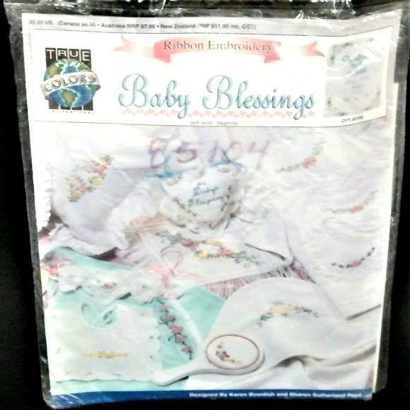 True Colors Ribbon Embroidery Baby Blessings Welcome To The World NEW OPEN PKG - Picture 5 of 12